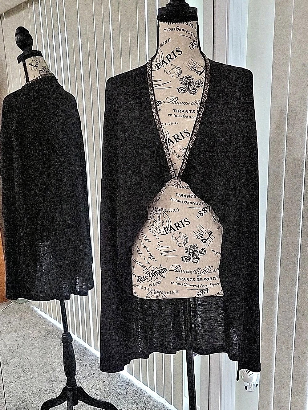 Juicy Couture Pitch Black Beaded Trim Cardigan in Black Size Medium NWT